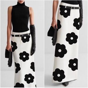 Classic Floral Print Split Hem Maxi Skirt S M L XL XXL